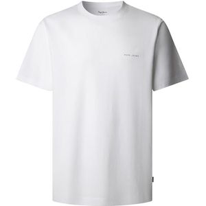 Pepe Jeans Heren M Basic Logo T-shirt, wit (wit), S, wit(wit), S