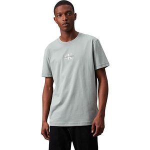 Calvin Klein Jeans Heren Monologo Tee S/S T-shirt, Leisteen Grijs, XXS