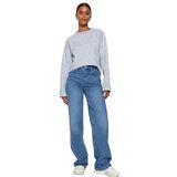 Trendyol Dames Gerade Weites Bein Hohe Taille Jeans, Blauw, 38