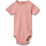 Wheat Romper s/s - Rib - Lace - Elisa - Rose - Wheat - 56 - Romper S/S