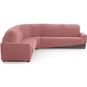 MAXIFUNDAS FUNDAS DE SOFA & CHAISE LONGUE. Bankhoes voor hoekbank, reliëf, kleur: pastelroze, zeer elastische hoes voor hoekbanken.
