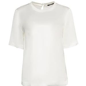 ESPRIT Satijnen blouse met korte mouwen, off-white, M