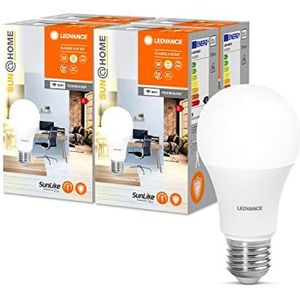 LEDVANCE SUN@HOME LED lamp E27 met 9W vervangt 40 W, 750 Lm, zonlicht tot open haard (2200-5000K), CRI95, Smart WIFI lamp bedienbaar via Alexa, google en app, SMART+ CL A WIFI TW E27, 4-pak