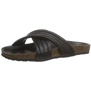 PIECES Pstahi Leather Sandal Cork Blk Sandalen voor dames, zwart zwart, 42 EU