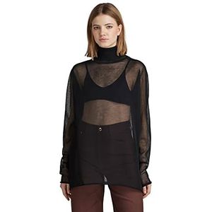 G-STAR RAW Dames Sheer Loose Turtle Knit Sweater, Zwart (dk Black D140-6484), XS