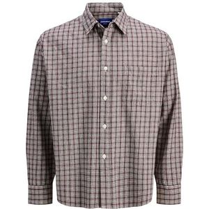 Jormeadows Oversized Check Shirt Ls Pls - Plus Size, Tibetaans rood., 3XL