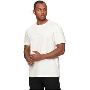 Calvin Klein Jeans Heren Monologo T-shirt met korte mouwen en ronde hals, Ivoor, 5XL grote maten