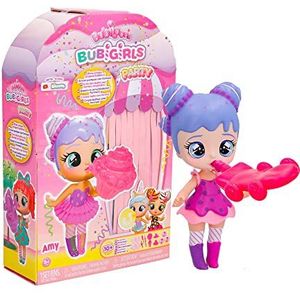 BUBILOONS Bubigirls Amy, verrassingspop voor het opblazen van pompons met 12 accessoires, speelgoed, cadeau voor meisjes en jongens + 5 jaar