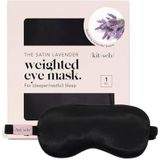 Kitsch Gewogen oogmasker om te slapen, lavendel verzwaard slaapmasker, satijnen oogmasker om te slapen, stijlvolle oogbedekking, gewogen kussen voor een diepere slaap, slaapmasker, 1 stuk (zwart)