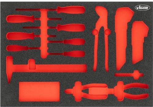ViGOR - 2-componenten Zacht Schuim Inzetstukken - Rood - Antislip - Voor Gereedschappen