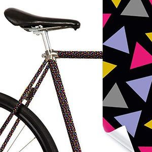 MOOXIBIKE Unisex – volwassenen fietsfolie met patroon voor racefiets, zwart, 2 x 150 x 13 cm