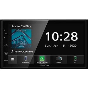 Kenwood DMX5020BTS 17,3 cm WVGA Digitale Media Moniceiver met FM-RDS-tuner, CarPlay, Android Auto, Android USB-mirroring, Bluetooth, capacitief touchpaneel en DSP