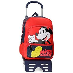Disney Mickey Mouse Fashion schoolrugzak met wagen, meerkleurig, 30 x 38 x 12 cm, microvezel, 13,68 l, 50 hojas, schoolrugzak met trolley