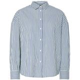 PIECES - Gestreepte Blouse - Blauw - Katoen