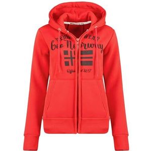 Geographical Norway Galouse Lady Damessweatshirt met capuchon en kangoeroezakken - Sweatshirt Trui Lange Mouwen Warm - Hoodie Jas Vrouwen Lente Zomer Herfst Winter (Rood L), Rood, L
