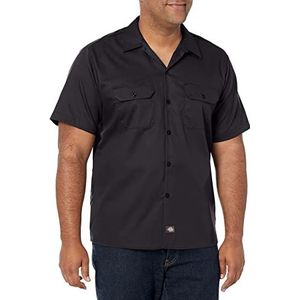 Dickies Flex Work Shirt voor heren, slim fit, button down shirt, zwart, S