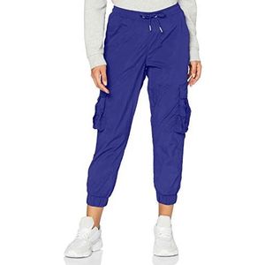 Urban Classics Damesbroek voor dames, high waist, crinkle, nylon cargo-broek, cargobroek voor vrouwen, met opgestikte zakken in vele kleuren, maten XS - 5XL, BluePurple., XL