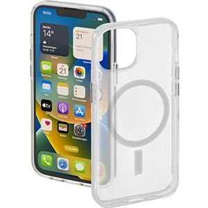 Hama Hoes voor Apple iPhone 14 Plus compatibel met MagSafe (Magnetische hoes voor inductief opladen, telefoonhoes beschermt tegen stoten, krassen en vuil, transparante case van TPU) transparant