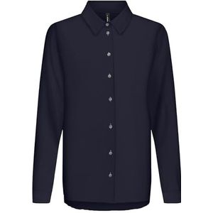 ONLALMA Life Poly L/S Plisse Shirt SOLID, night sky, S