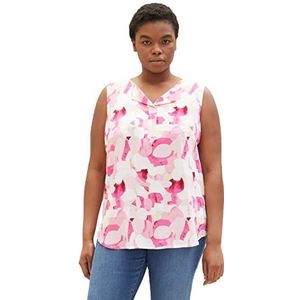 TOM TAILOR Dames Plussize blouse 1035965, 31803 - Pink Shapes Design, 48 Grote maten