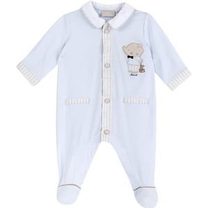 Chicco, Babyrompertje van zacht en licht katoen, met comfortabele opening aan de voorkant en beenopening, ideaal voor lente en herfst, ontworpen in Italië, babykleding 0-24 maanden, Lichtblauw, 9