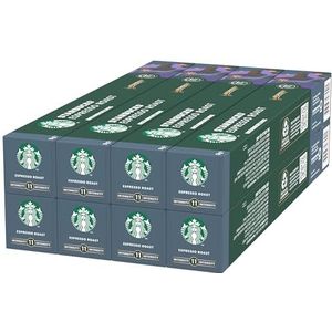 STARBUCKS Espresso Roast by Nespresso, Dark Roast, Koffiecapsules 8 x 10 (80 Capsules)