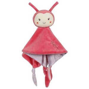 GIPSY Toys - Carre knuffeldier lieveheersbeestje – serie ""Bamboe"" – 24 cm S/kaart – roze en grijs – 1e leeftijd