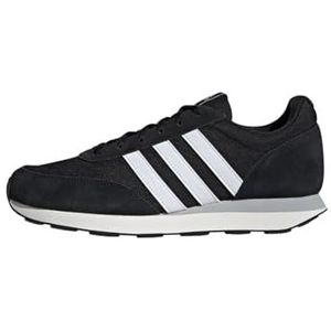 adidas Heren RUN 60s 3.0 Leather Shoes, Core Black / Cloud White / Core White, 47 1/3 EU