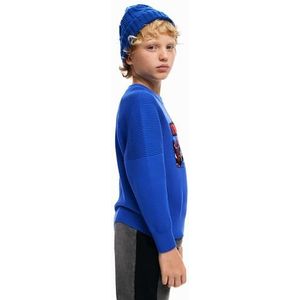 Desigual Jongens Boy Flat Knit Pullover Lange Mouwen Sweatshirt, blauw, 12 Jaar