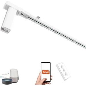 ACRIMO gemotoriseerde gordijnrail, Smart Track Kit met WiFi-motor en afstandsbediening, compatibel met Google Home, Alexa en de Tuya Smart Mobile APP, lengte tot 3 meter