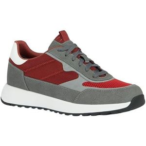 Geox U MOLVENO B Sneakers voor heren, donkerrood/grijs, 43 EU, Dk Red Grey, 43 EU
