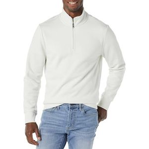 Amazon Essentials Men's Fleecesweatshirt met lange mouwen en kwartrits, Licht Grijs, M