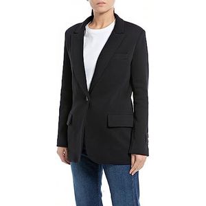 Replay Blazer voor dames, regular fit, 800 Zwart Blauw, M