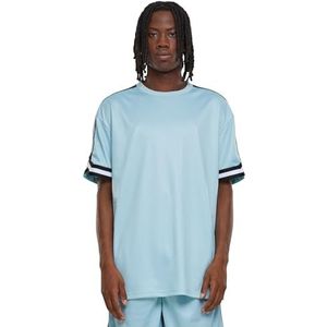 Urban Classics Oversized Stripes Mesh Tee T-shirt voor heren, oceaanblauw, L
