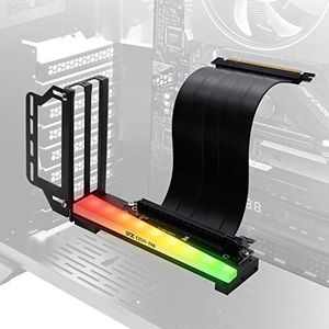 EZDIY-FAB Houder voor Verticale Grafische Kaarthouder met ARGB 5V 3Pin LED, GPU Houder, Grafische Kaart VGA Support kit met PCIE3.0 riser-kabel - Zwart