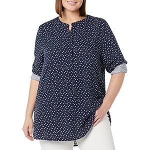 Amazon Essentials Geweven damesblouse met lange mouwen, marineblauwe stippen, L