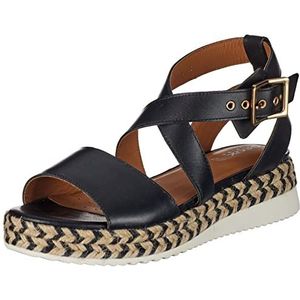 Geox D Eolie espadrille sleehaksandaal, zwart, 35 EU, zwart, 35 EU