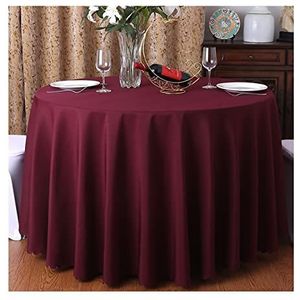 CIEEIN CIEHT Rond tafelkleed van polyester Tafelrok Geschikt voor familie-, hotel- en kantoorvergadertafels rode wijn 220cm doorsnee