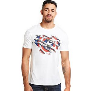 Marvel Heren Captain America Torn T-shirt, Kleur: wit, S