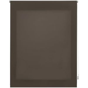 ECOMMERC3 | Transparant en glad rolgordijn (b x h) 120 x 175 cm - rolgordijn stofmaat 117 x 170 cm, eenvoudige montage aan muur of plafond - rolgordijn bruin