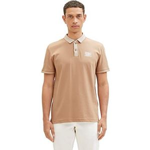 TOM TAILOR Heren 1036428 Poloshirt 24048-Desert Fawn, XXL, 24048 - Desert Fawn, XXL