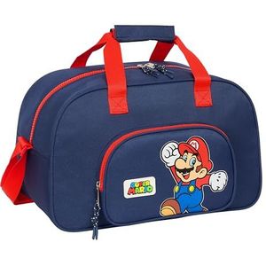 Super Mario World Sporttas, rugzak, ideaal voor kinderen van verschillende leeftijden, comfortabel en veelzijdig, kwaliteit en duurzaamheid, 40 x 23 x 24 cm, marineblauw, Donkerblauw, Standaard,