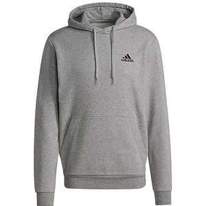 adidas Heren Essentials Fleece Hoodie, Medium Grey Heather/Black, XXL