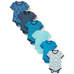 Care Katoenen rompertjes voor babyjongens met korte mouwen (Pack van 6), Jurk Blues (772), 9-12 maanden