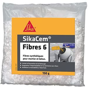 SIKA,SikaCem Fibres-6, Polypropyleen microvezels voor beton en mortels, 150g,6 mm,Wit