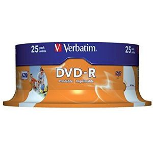 Verbatim DVD-R AZO 4,7 GB - 16x brandsnelheid, bedrukbaar, 25 Pack Spindle