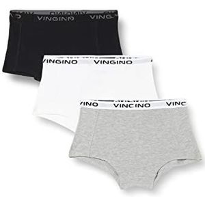 Vingino Hipster Panties voor meisjes, Multicolor Grey-Black, 4 Jaren