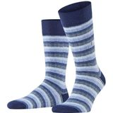 Burlington Heren Sokken Signature Stripe M SO Katoen Gedessineerd 1 Paar, Blauw (Royal Blue 6000), 40-46