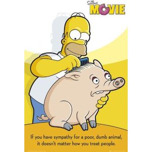 Empire 295576 Simpsons - Movie Dumb Animals Swein - Film Film Poster - 61 x 91,5 cm