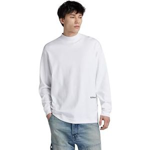 G-STAR RAW Heren Mock Neck Loose Ls T-shirt, wit (White D23879-c812-110), XXL